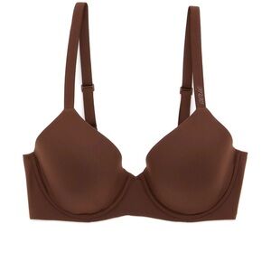 SMOOTHEZ by Aerie Full Coverage Plunge Plongeant Padded Seamless Bra Brown 36C